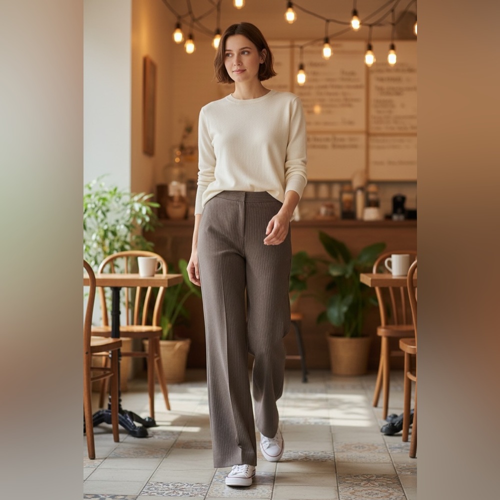 Worthington Classic Brown Pinstriped Women's Trousers